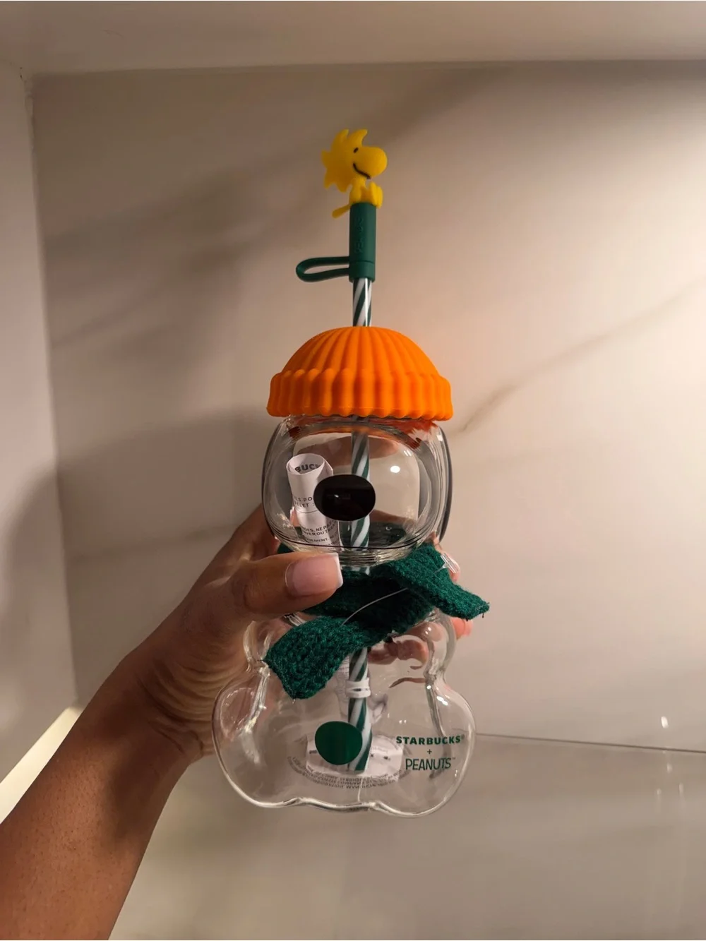 AUTHENTIC — Starbucks Snoopy Glass Cold Cup